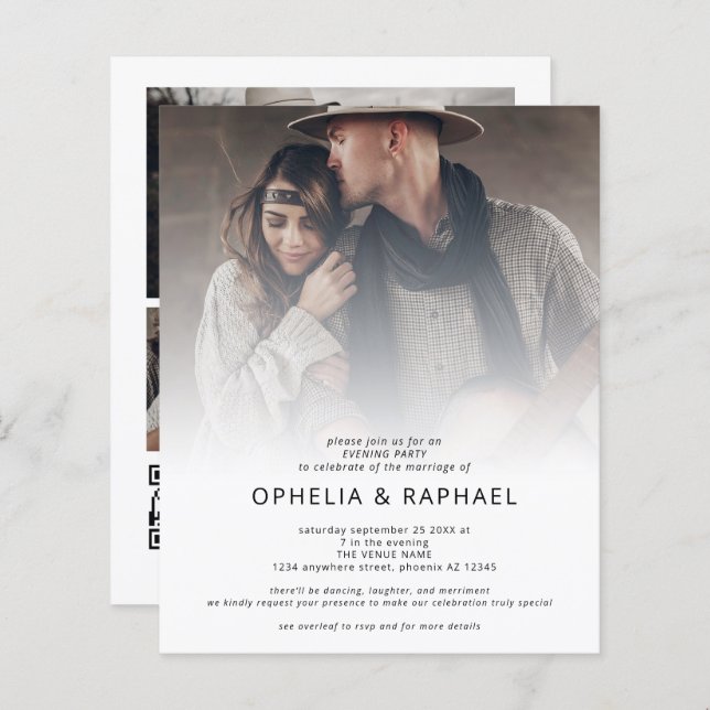 Budget 4 Fotoöverlägg QR Bohemian Bröllop kvällsti (Fram/baksida)