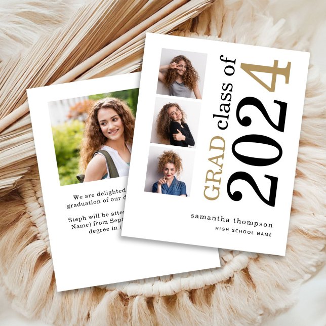 Budget 4 Photo Black Guld 2025 Studenten annons (front and back view)