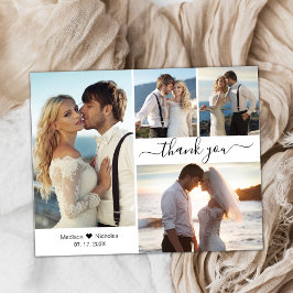 Budget 4 Photo Collage Bröllop Tack Script Flygblad