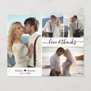 Budget 4 Photo Collage Script Bröllop Tack Flygblad