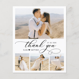 Budget 4 Photo Script Heart Bröllop - tackkort