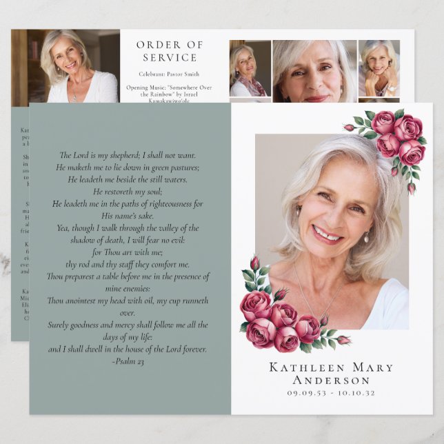 Budget 4-sidig minimalistisk begravning (Fram/baksida)