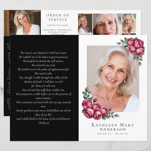 Budget 4-sidig minimalistisk begravning (Fram/baksida)