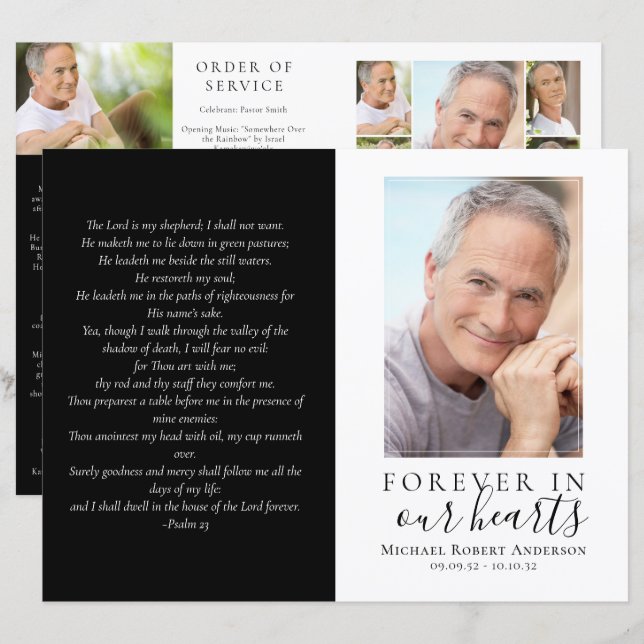 Budget 4-sidig minimalistisk begravning (Fram/baksida)