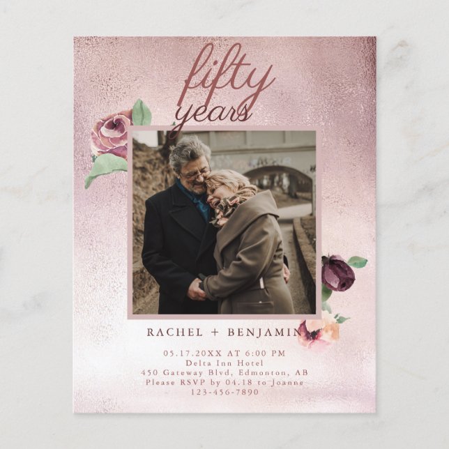 Budget 50 år Bröllop-årsdagen Ro Guld (Framsida)