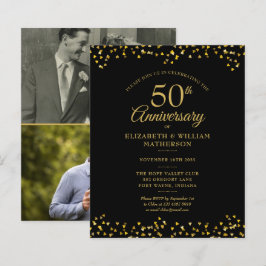 Budget 50-årsjubiléet Guld 2-fotoinbjudan