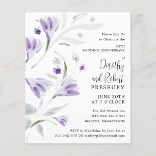 Budget 50-årsjubileum för bröllop Blommig inbjudan