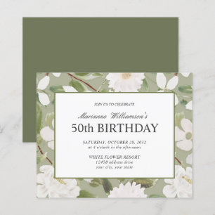 Budget 50:e födelsedag för vita blommor