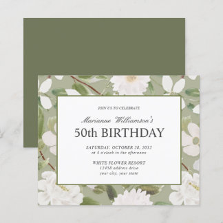 Budget 50:e födelsedag för vita blommor