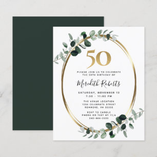 Budget 50:e födelsedagen Eucalyptus Guld Party Inb