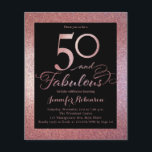 Budget 50 fantastisk roséguld födelsedagsinbjudan<br><div class="desc">50 & fantastisk budget födelsedagsinbjudan i roséguld</div>