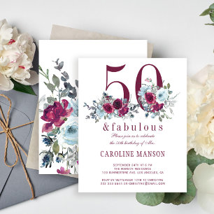 Budget 50 och underbar blomsterrik födelsedagsinbj