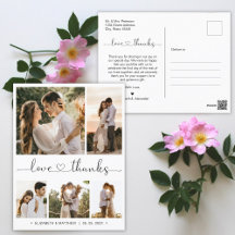Budget 5 Photo Collage Bröllop Tack vykort