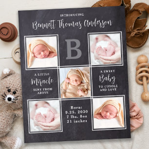 Budget 5 Photo Collage Nyfödd bebis Birth Tack