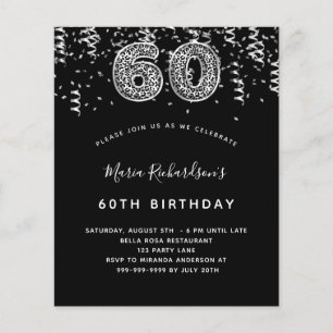 Budget 60-årsfirande svart silver leopard party
