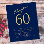 Budget 60:e födelsedagsinbjudan, marinblått flygblad<br><div class="desc">Sofistikerad och elegant-manusinbjudan. LÅGA BUDGETINBJUDANSÖKNINGSFLYERS. *** NOTERAR att detta budgetalternativ är en flygblad (inga kuvert ingår) och därför är det låga prisa - SATIN-alternativet är det tjockare valet. Utformningen har en kompletterande textmall på baksidan (ja,  mervärde!) för uppgifter om extra,  t.ex. OSA,  riktningar osv.</div>