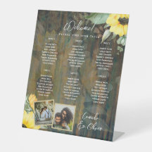 BUDGET 6 Bord Rustic Wood SUNFLOWERS PHOTO SEATIN