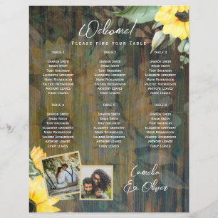 BUDGET 6 Bord Rustic Wood SUNFLOWERS PHOTO SEATIN