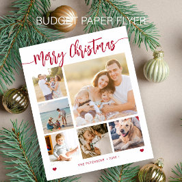 Budget 6 familjefoto God Jul semesterkort Flygblad