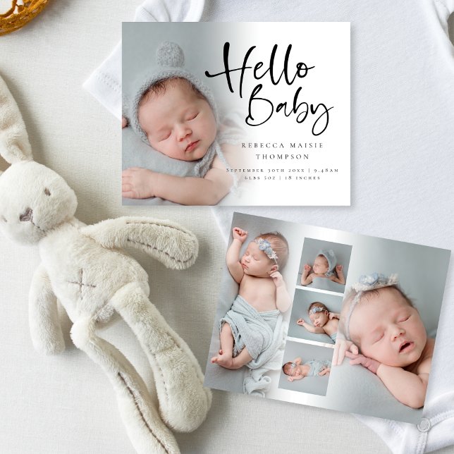Budget 6 Photo Girl Boy Hej Baby Birth Announce (Skapare uppladdad)