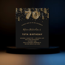 Budget 70-årsdag svart guld leopard party