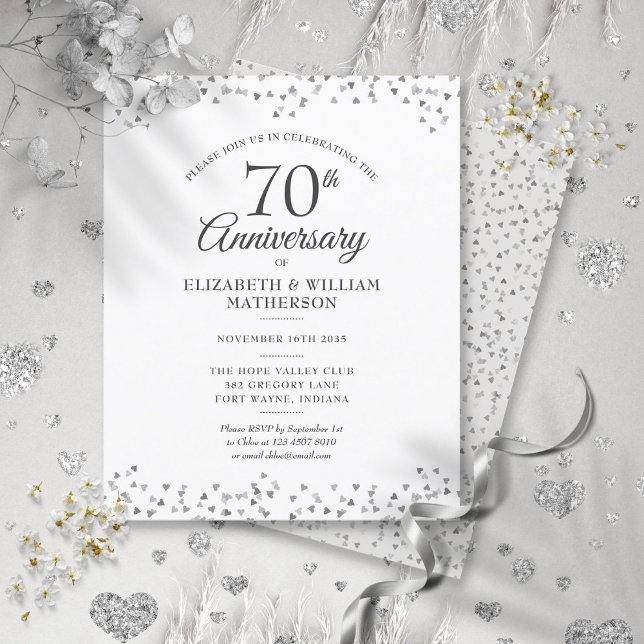 Budget 70-årsjubileum Hjärtans inbjudan (Budget 70th Anniversary Hearts Invitation)
