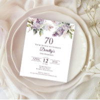 BUDGET 70:e Födelsedagsfestens Lila Lilac-Blommigt