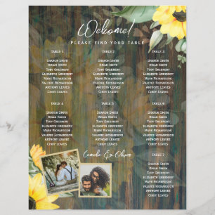BUDGET 7Bord Rustic Wood SUNFLOWERS PHOTO SEATING
