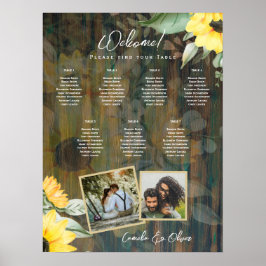 BUDGET 7Bord Rustic Wood SUNFLOWERS PHOTO SEATING Poster
