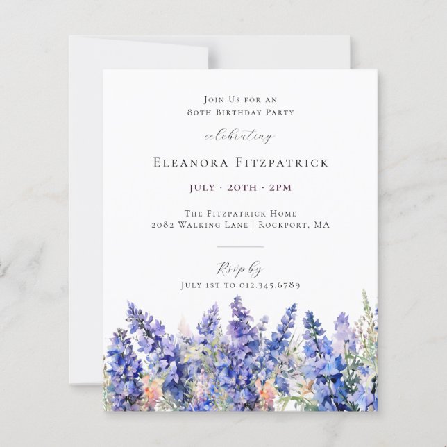 BUDGET 80:e födelsedag 7:e födelsemånadsblomman (Framsida)