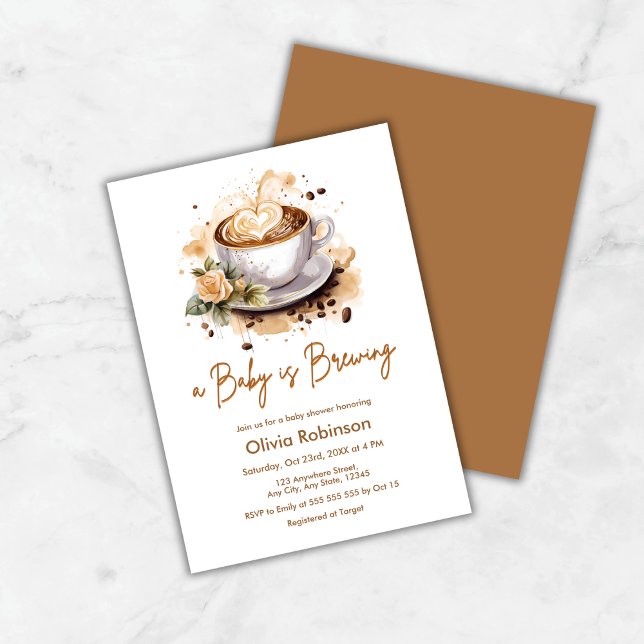 Budget A Baby är att föda upp kaffe, babyskor Inbj (Budget A Baby is Brewing Coffee Baby Shower Invitation )