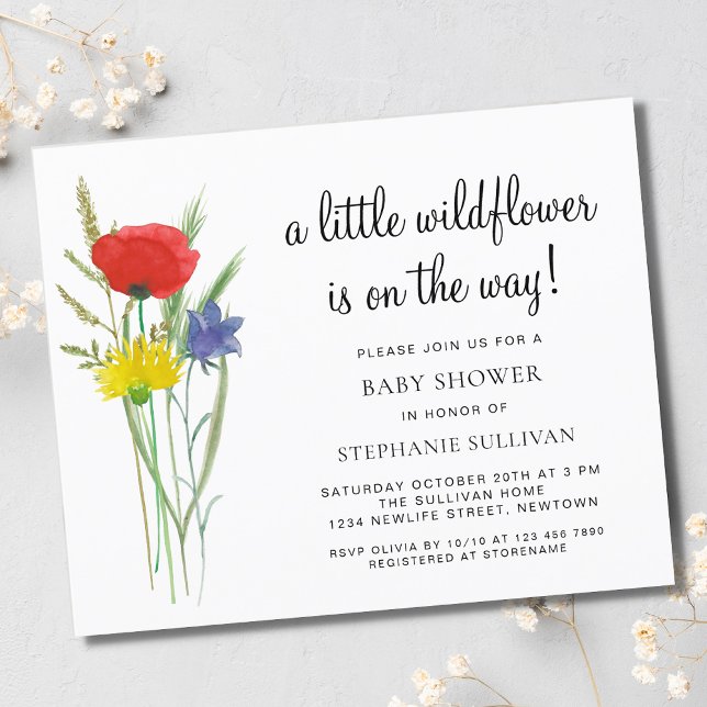 Budget A Little WildblommBoho Baby Shower Inbjudan (Skapare uppladdad)