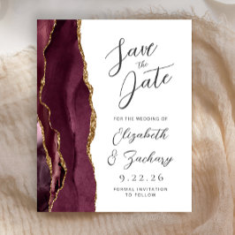 Budget Agate Burgunder Guld Script Spara Datum