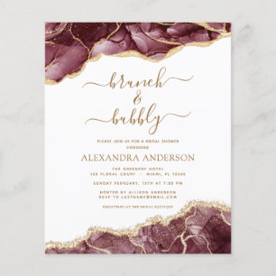 Budget Agate Burgundy Guld Brunch & Bubly Flygblad