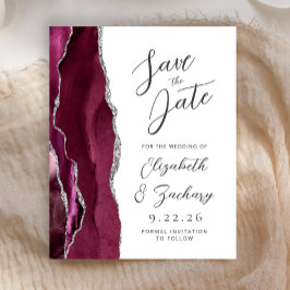 Budget Agate Burgundy Silver Script Spara Datum