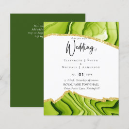 BUDGET AGATE guld Glitter Bröllopsinbjudans BUDGET