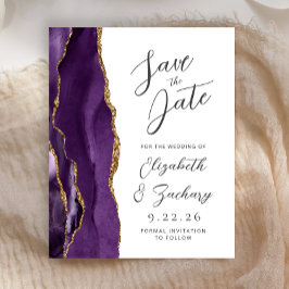 Budget Agate Lila Guld Script Spara Datumet