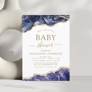Budget Agate Navy Blue Guld Baby Shower