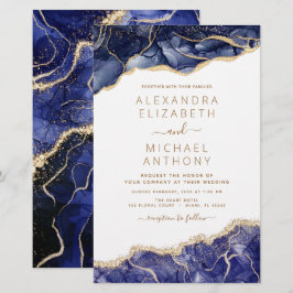Budget Agate Navy Blue Guld Blue Bröllop