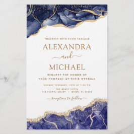 Budget Agate Navy Blue Guld Blue Bröllop