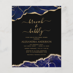Budget Agate Navy Blue Guld Brunch & Bubly Flygblad