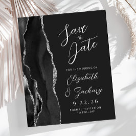 Budget Agate Svart Silver Mörk Save the Date