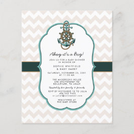 Budget Ahoy en pojke nautisk baby shower inbjudan