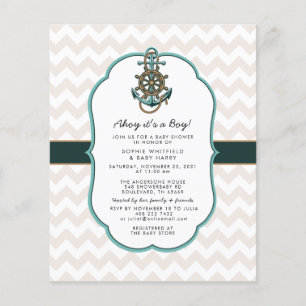 Budget Ahoy en pojke nautisk baby shower inbjudan