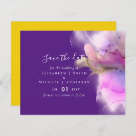 BUDGET Akvarell Bröllop Abstrakt Spara datumet