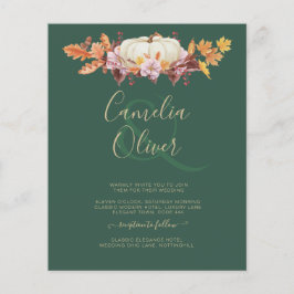 BUDGET All-in-1 Höst Pumpa Grön Guld Bröllop Flygblad