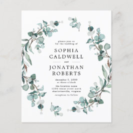 Budget All in One Eukalyptus Bröllopsinbjudan