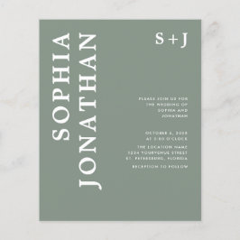 Budget All in One Fetstil Bröllopsinbjudan