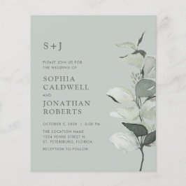 Budget All in One Sage Eucalyptus Bröllopsinbjudan
