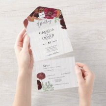 BUDGET - allt-i1 Rustic Fall Maroon Burgundy Bröll